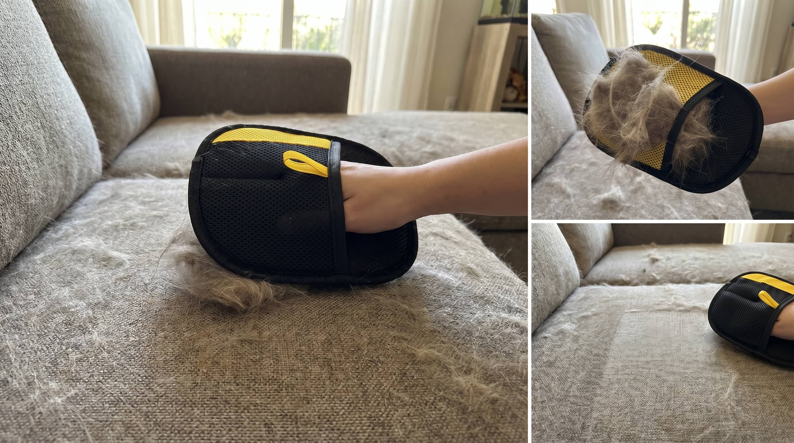 Couch with hair